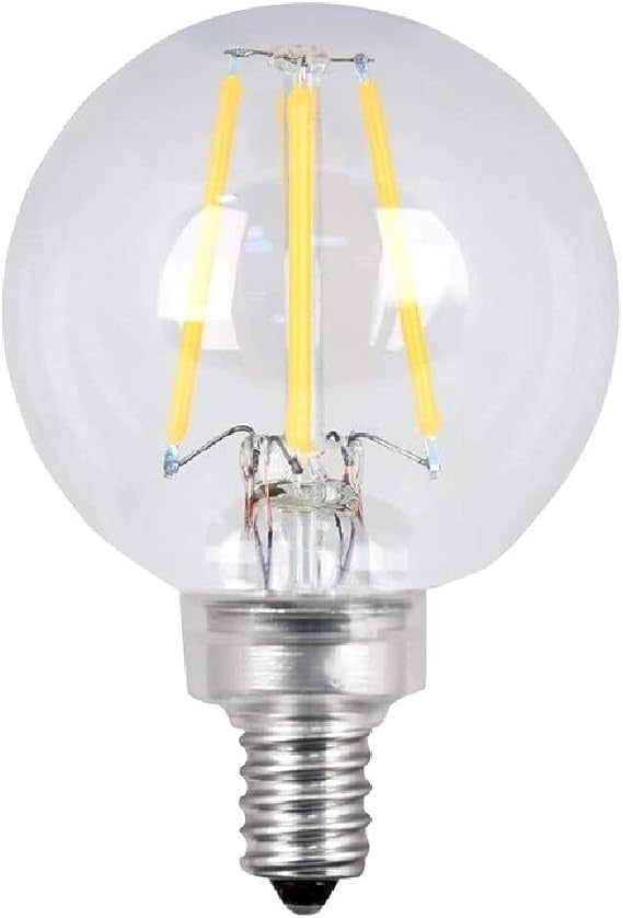 FEIT ELECTRIC Feit Electric BPG1640927CAFIL/2/RP Enhance Glass Filament Globe LED Bulb 40W Replacement (G16.5, 2-Pack) BPG1640927CAFIL/2/RP