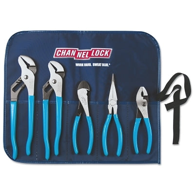 Channellock Tool Roll-3 Flat Jaw High Carbon Steel 5 Piece Plier Kit