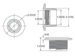 AquaStar ES102203 AquaStar Large Wall Fitting with Threaded O.D. Fits 1-1/2 Pipe