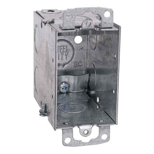 ABB CXWOW Gangable Switch Box Steel 18 cu-in Capacity 1 Gangs 1 Outlets 6 Knockouts CXWOW