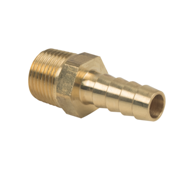 BrassCraft 125-6-6X Hose Adapter, 3/8 in, BarbxMNPT, Brass, Domestic