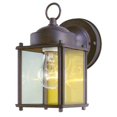 True Value 66935 Westinghouse Wall Light Fixture Outdoor Sienna Brown & Clear Glass 100-Watt