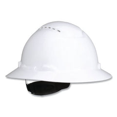 3M 7100240028 SecureFit Pressure Diffusion Ratchet Suspension w/UVicator Hard Hat and Cap, Full Brim, Vented, White