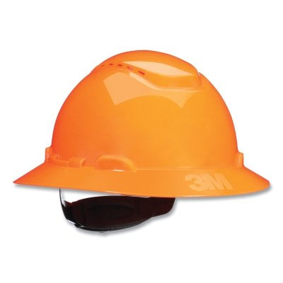 3M 7100240023 SecureFit Pressure Diffusion Ratchet Suspension w/UVicator Hard Hats and Caps Full Brim Vented Hi-Vis Orange