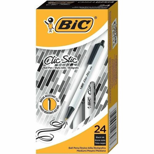 BIC Bic BICCSM241BLK Ballpoint Pen Medium Tip Box of 24