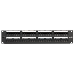 Leviton 69586-U48 CAT6 Universal Patch Panel, 48-Port, 2U RMS, with Cable Management Bar