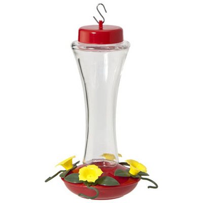 TRUE VALUE NA35231 Audubon Bird Feeder, Hummingbird, Clear Swirl Glass, 4-Perch, 16-oz.