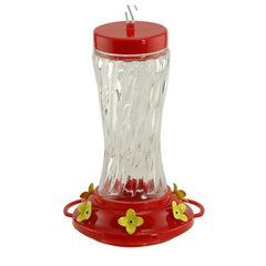 TRUE VALUE NA35225 Audubon Bird Feeder Hummingbird Clear Swirl Glass 3-Perch 16-oz.