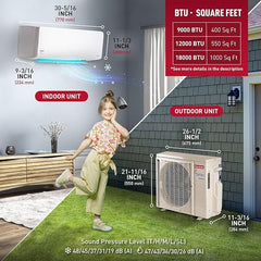 Goodman e-Series - 12k BTU Cooling + Heating - Wall Mounted Air Conditioning System - 18.0 SEER2