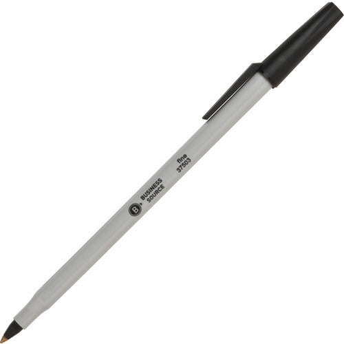 BUSINESS SOURCE Business Source BSN37503 Ballpoint Stick Pen Fine Black 12pk