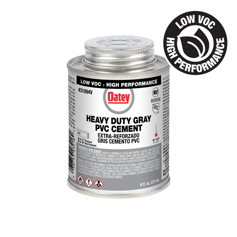 Oatey 31094V 8 oz. Medium Set Grey PVC Pipe Cement