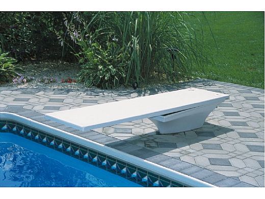 S.R.Smith 68-209-7382 Flyte-Deck II Stand and Fibre-Dive Board Complete | 8' Radiant White with White Tread