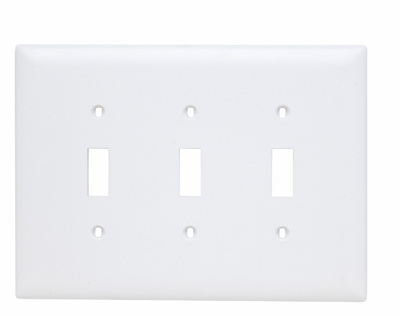 Legrand TPJ3W Pass & Seymour TPJ3-W 3Gang Wall Plate, Toggle Switch, Nylon, Jumbo - White