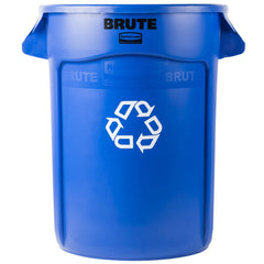 Rubbermaid Commercial FG263273BLUE BRUTE Round Recycling Container without Lid 32 gal Polyethylene