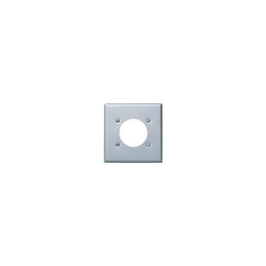 Leviton 84026 2-gang Flush Mount 2.15 Diameter, Device Receptacle Wallplate, Standard Size - Stainless Steel