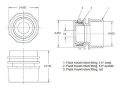 AquaStar Pool Products JE3105 Choice Flush Mount Return/Water Barrier with 1.5 Socket