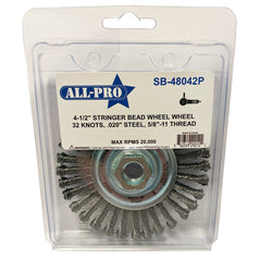 All-Pro SB-48042P Stringer Bead Wheel 4.5 Inch 32 Knot .020 Inch Steel Clamshell