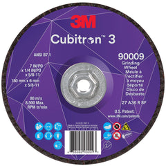 3M 7100312965 Cubitron 3 Depressed Center Grinding Wheel, 7 inch Diameter, 1/4 inch Thick, for 00638060900093