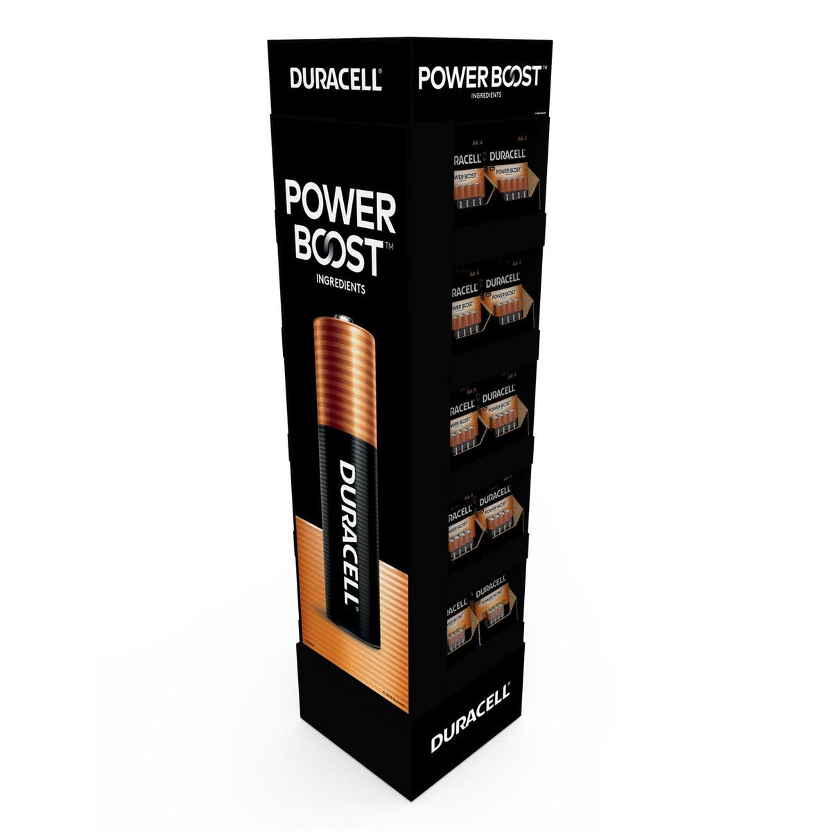 Duracell 41333-04649 Coppertop Battery Floor Display Case 90 Pack AA AAA 4-Pack Replacement MN1500B4Z MN2400B4Z