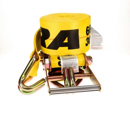 S-Line 49346-13 4 Inch x 30 Foot Ratchet Tie Down with J-Hooks and 5400 lb Limit