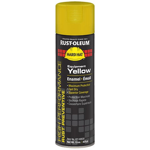 Rust-Oleum V2148838 V2100 High Performance Enamel Spray Paint, 15 oz, Aerosol, Yellow Gloss, 6 Pack