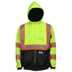 MCR Safety SSCL3LZX4 Hi-Vis Class 3 Polyester Lime/Black Zipper Hoodie 4X-Large 45143573172