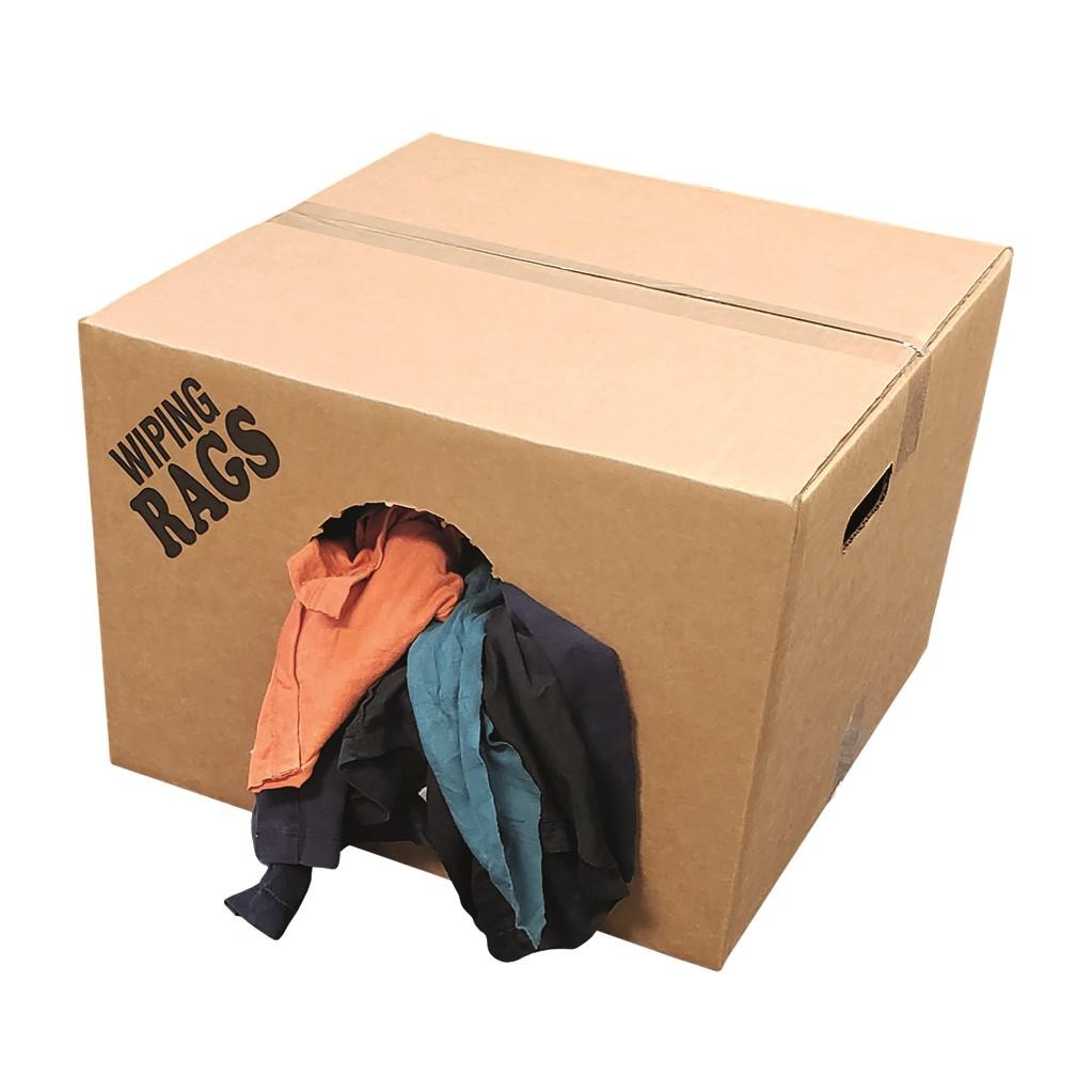 FyterTech WR6010C-25 Z-Rag Bulk Reclaimed Mixed Color T-Shirt Rags 25 lbs Box 810042000000