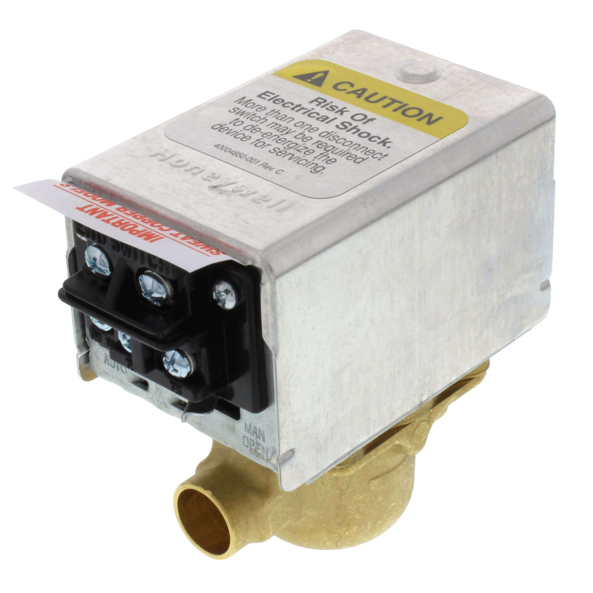 Honeywell Home V8043F1028 1/2 Inch Sweat Zone Valve 24v Sweat Connection Terminal Block