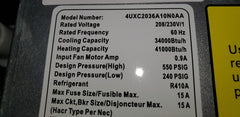 TRANE 4UXC2036A10N0AA36,000 BTU'S 4-WAY CEILING CASSETTE MINI-SPLIT HEAT PUMP