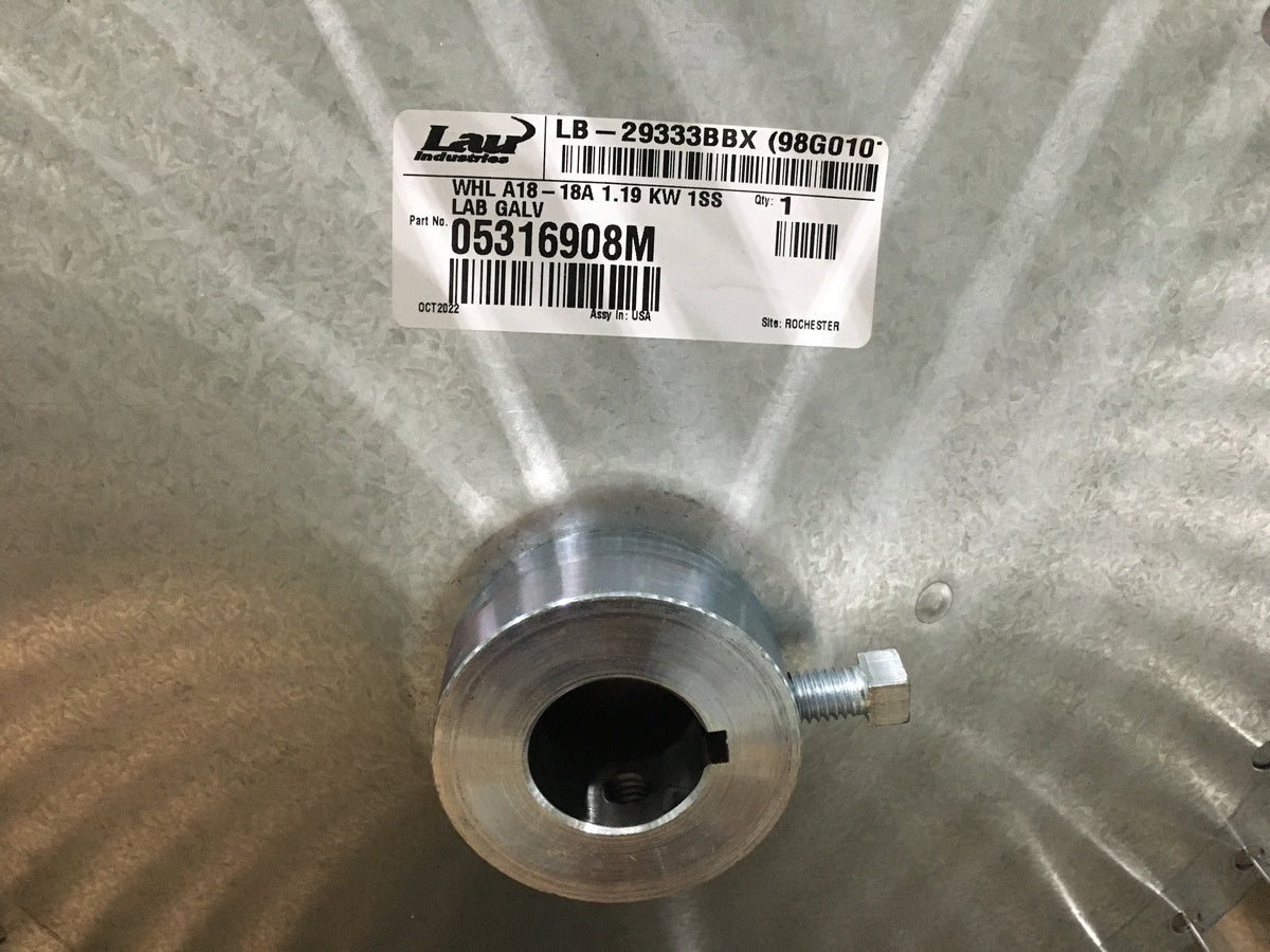 18 1/2" DIAMETER BLOWER WHEEL 1 1/8" BORE