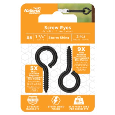 NATIONAL HARDWARE National Mfg N820-085 Lag Screw Eye 1.625 in Black 10-pack