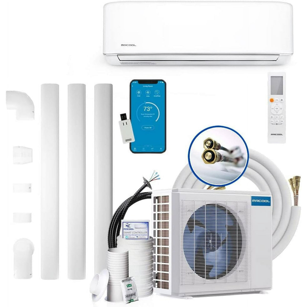 MRCOOL DIY-36-HP-WM-230C25 DIY 4th Gen 36k BTU Ductless Mini-Split Heat Pump Complete System - 208-230V/60Hz w/Line Set Cover Kit