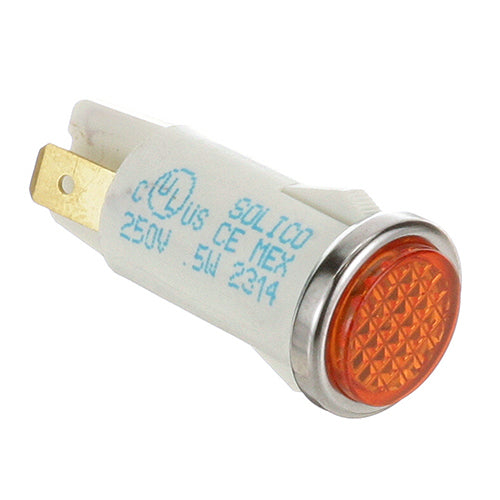 Indicator Light 125/250 VAC 1/2 Inch Amber Lens Replacement MPN for Wells 50516