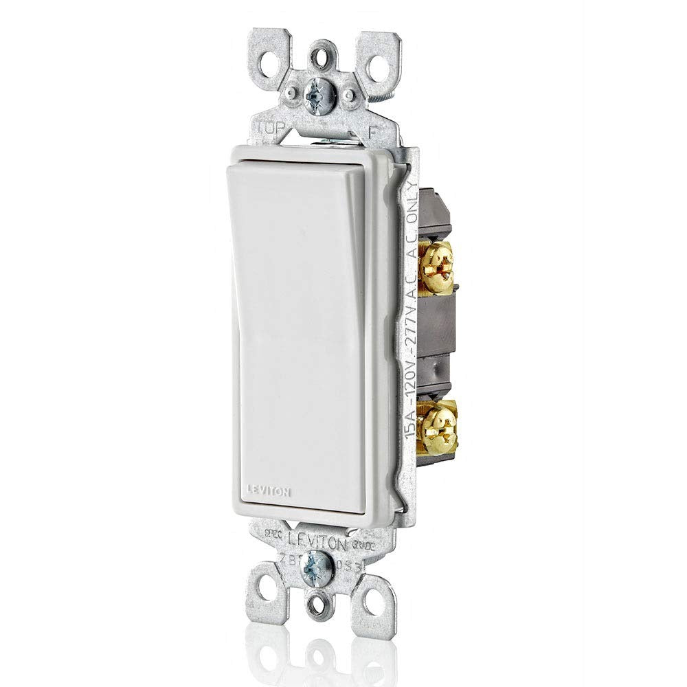 LEVITON Leviton 5601-2W Single-pole Rocker Switch 15A 120/277V
