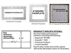 SimPoolTec IGWM-H Inground Skimmer Plug | 15-3/16 x 5-5/8 | Widemouth Faceplate