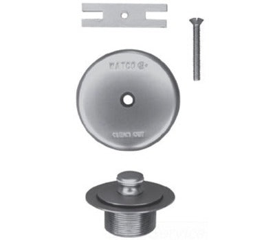 WATCO 58190-BN Stainless Steel Lift and Turn Bathtub Stopper with Bushing Trim Brushed Nickel