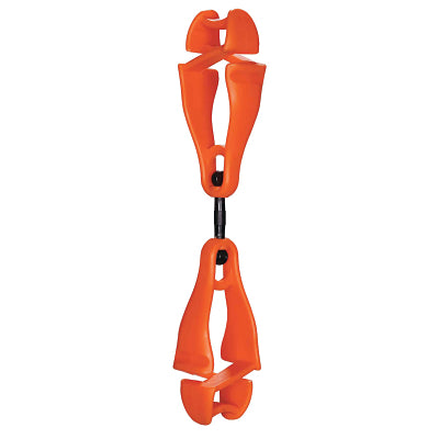 Ergodyne 19418 Squids 3420 Swiveling Glove Clip Holder with Dual Clips Orange 6 EA/PK