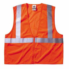 ERGODYNE 21045 GloWear 8210Z Type R Class 2 Economy Vest with Pocket Zipper Closure L/XL Orange