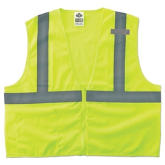 Ergodyne 21053 GloWear 8210Z Class 2 Economy Vest with Pocket, Zipper Closure, S/M, Lime