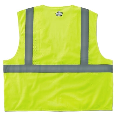 Ergodyne 21059 GloWear 8210Z Type R Class 2 Economy Vest with Pocket, Zipper Closure, 4XL/5XL, Lime