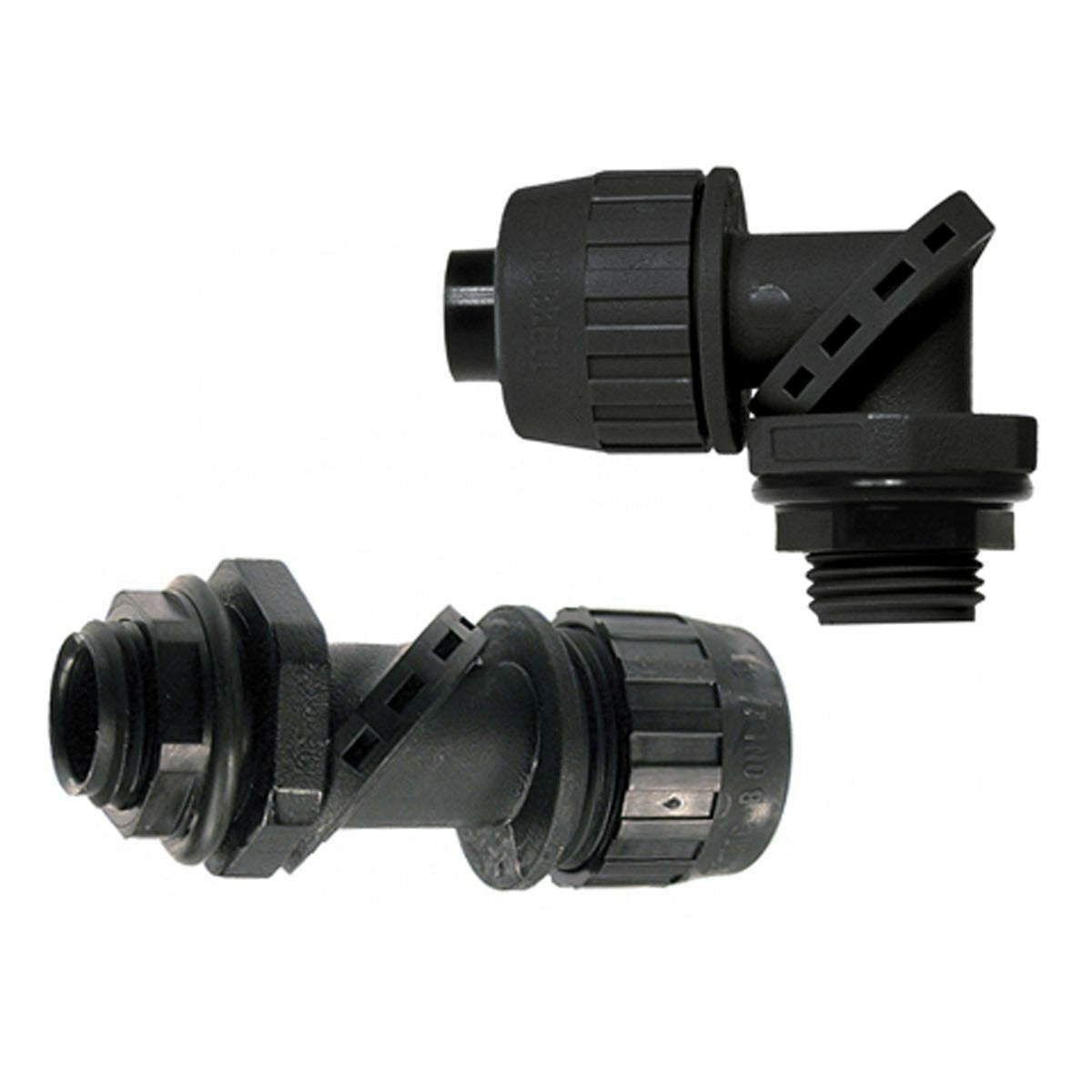 RACO Raco 4754 Straight to 90 Degrees Extra Flexible Tubing Swivel Lok Connector 1 in Trade Size