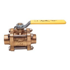 Apollo 8224501 Ball Valve 82-200 Bronze 1 Inch Solder 3-Piece Full Port Stainless Steel Ball and Stem