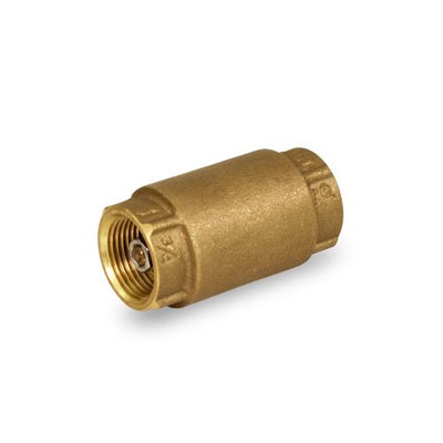 Everflow 150T112-NL 1-1/2 Threaded Inline Check Valve Spring Loaded, Brass, Lead Free