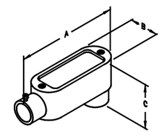 Steel Electric Products LB2AT 3/4 Inch Die-Cast Copper Free Aluminum 90 Degrees Hub Type LB Conduit Body