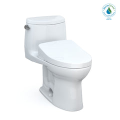 TOTO MW6043046CEFG#01 WASHLET+ UltraMax II One-Piece Elongated 1.28 GPF Toilet and WASHLET+ S500e Contemporary Bidet Seat