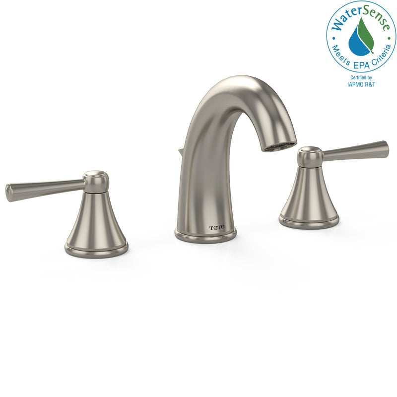 TOTO® Silas™ Two Handle Widespread 1.5 GPM Bathroom Sink Faucet, Brushed Nickel - TL210DD