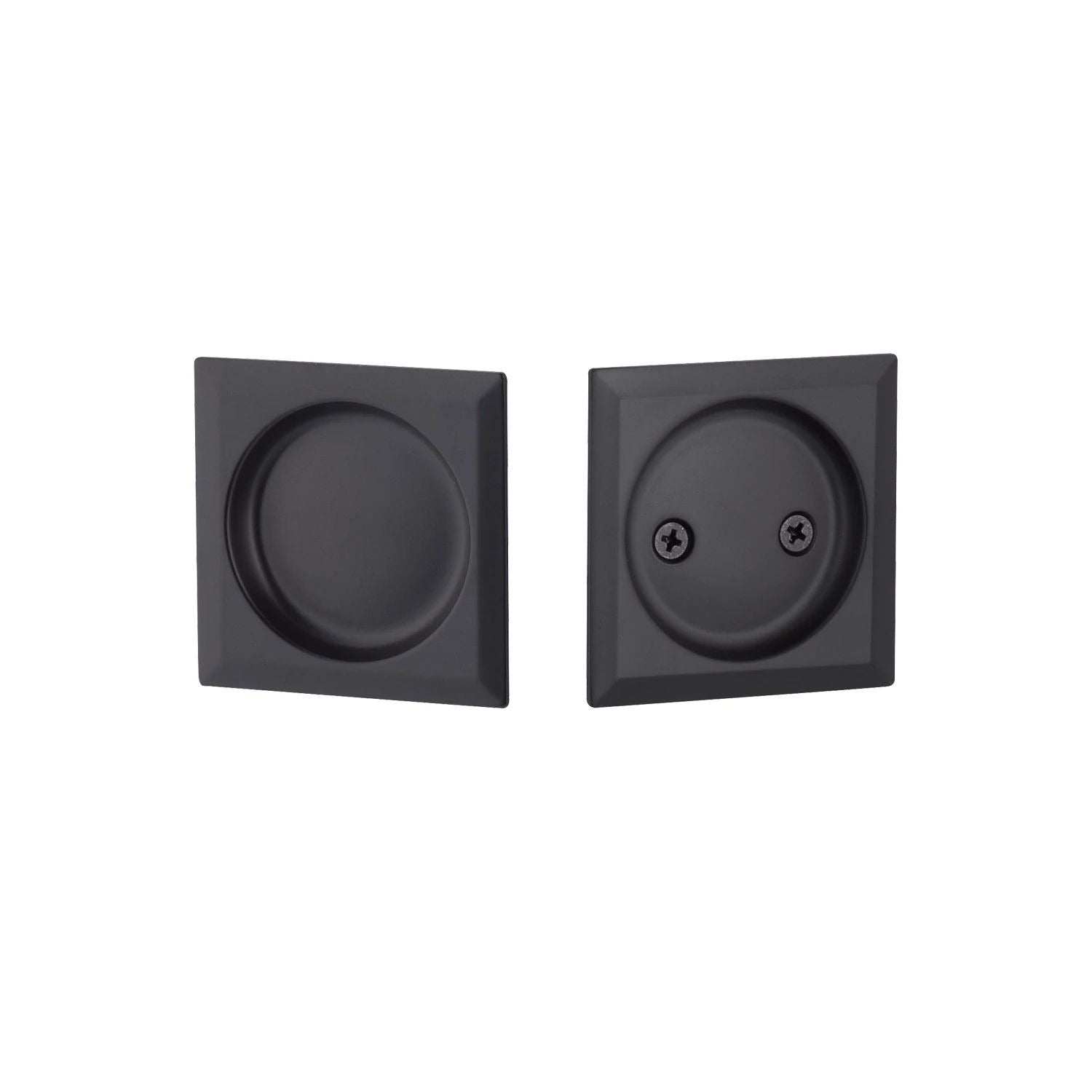 EMTEK Emtek EETPDSQU62MB Square Pocket Door Lock Matte Black