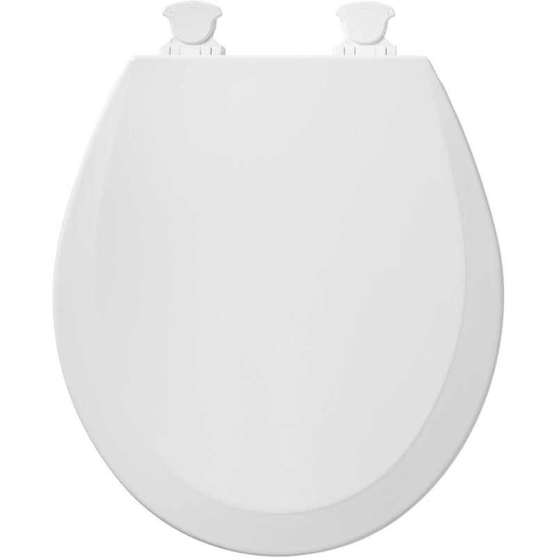 Bemis 500EC 000 Round Enameled Wood Toilet Seat in White with EasyClean Hinge