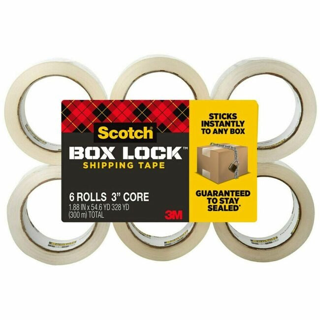 3M 3M MMM39506 Box Lock Packaging Tape Refill (55 yd x 1.88 in / 6 Pack)