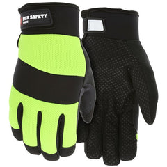 MCR Safety 926M Mechanics Gloves Medium Synthetic Black/Lime 045143092628